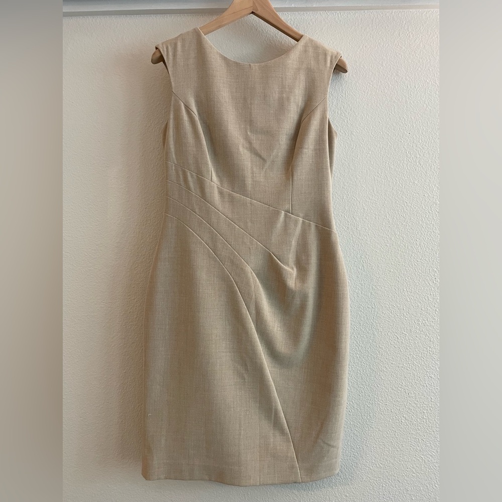 Beige Calvin Klein Sheath Dress